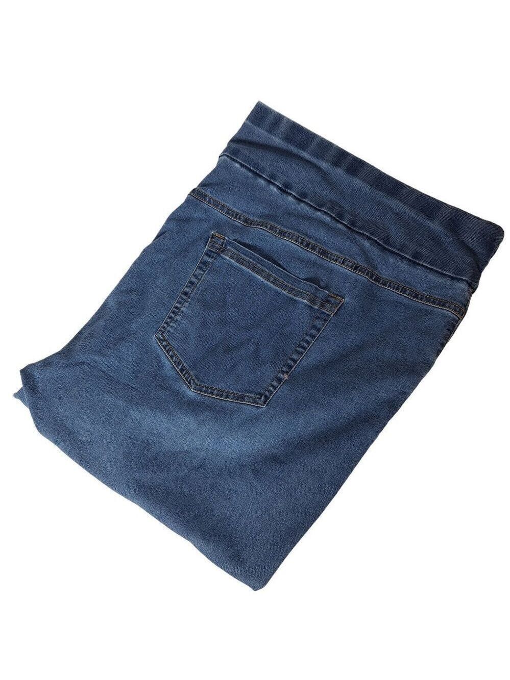 Woman Within Capri Pull On Denim Pants Petite 28W Blue